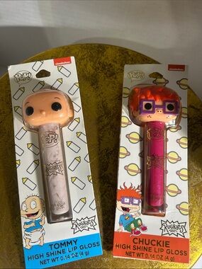 Nickelodeon Rugrats Tommy (peach) & Chuckie (pink) Pop-Top Lip Gloss Duo
